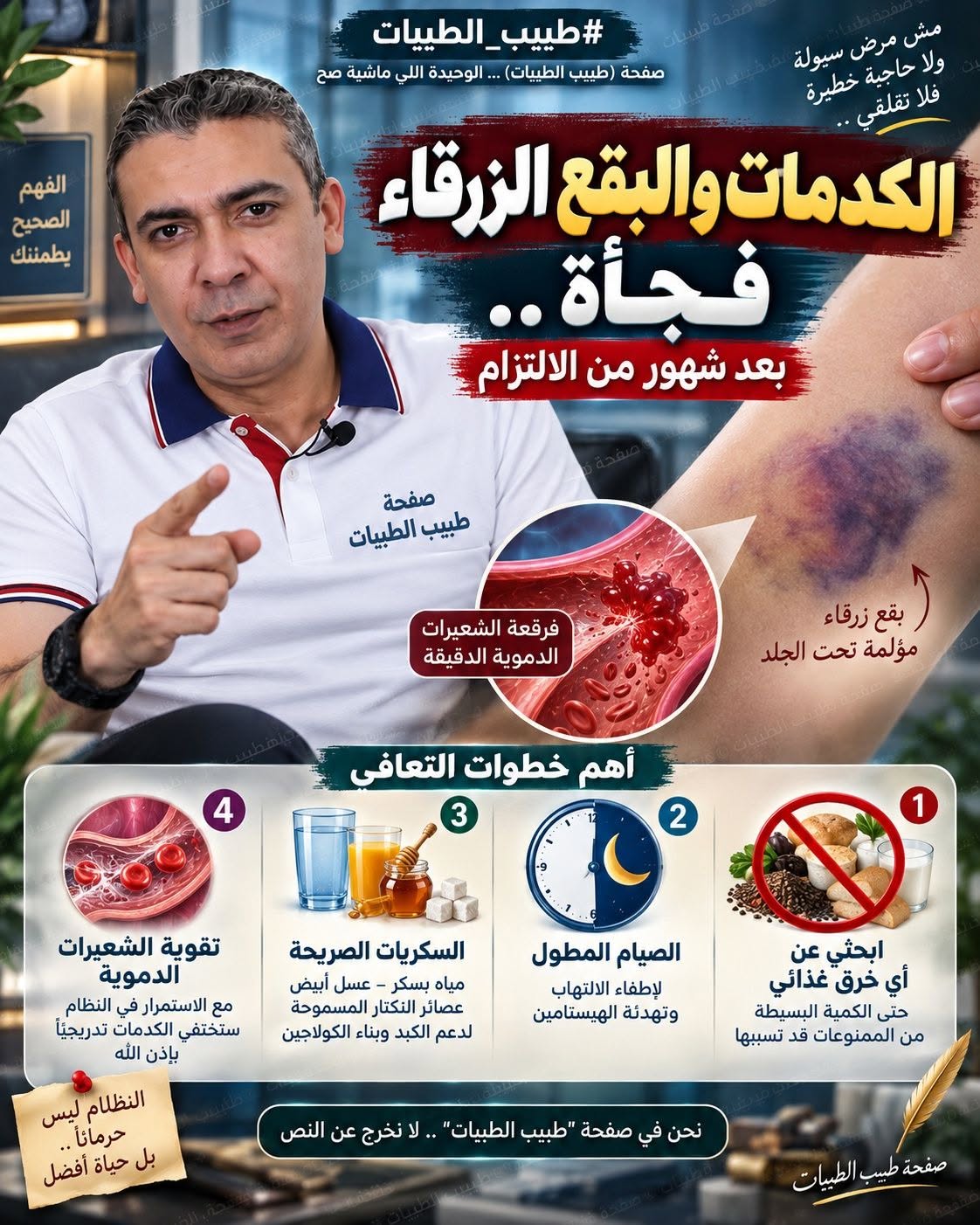 ظهور كدمات و بقع زرقاء فجأة بعد اتباع نظام الطيبات ظهور كدمات و بقع زرقاء فجأة بعد اتباع نظام الطيبات